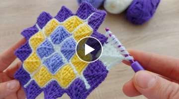 Super Easy Tunisian Knitting Crochet Model Çok Kolay Çok Gösterişli Tunus İşi Tığ İşi ...