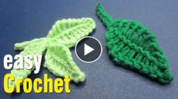 Easy Crochet: How to Crochet Tunisian Leaf for beginners