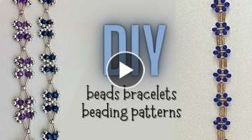 Simple and easy patterns for diy beads bracelets. Beading tutorials. jewelry DIY