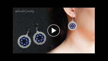Blue moon earrings. Easy to make beaded jewelry. Beading tutorial