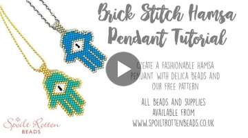 Brick Stitch Hamsa Pendant Tutorial - Subscribe for more FREE beading tutorials and patterns