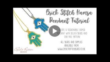 Brick Stitch Hamsa Pendant Tutorial - Subscribe for more FREE beading tutorials and patterns