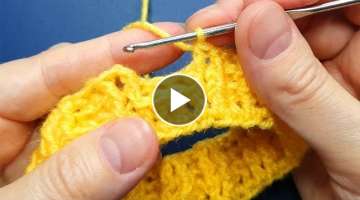 Crochet: How to Crochet Textured Stretchy Stitch Ribbing.