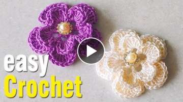 How to Crochet 3D Flower for beginners