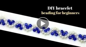 beading tutorial for DIY Beaded Bracelet-Simple beading pattern for beginners