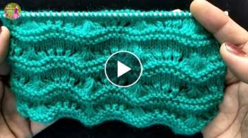 knitting zig zag border for girls sweater & ladies sweater