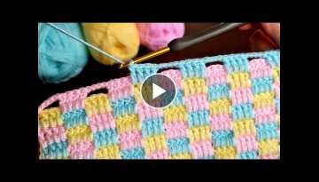 Easy crochet knitting baby blanket 