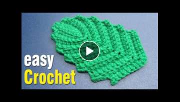 Crochet: How to Crochet a Simple Leaf Motif.