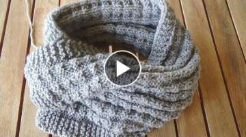 How to knit Nordic Mens Scarf -super Easy knitting pattern