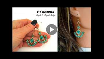 Simple & Elegant design. Beaded earrings tutorial. Earrings making easy