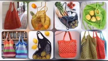 How to make a crochet mesh bag