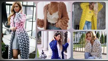 Knitted cardigan models