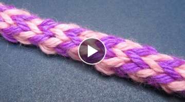Easy Crochet: How to Crochet 3-stitch multicolor I-cord for beginners.