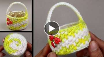 how to crochet mini basket step by step
