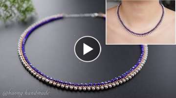 Simple and easy to make beaded necklace for beginners. Beading tutorial