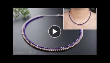 Simple and easy to make beaded necklace for beginners. Beading tutorial