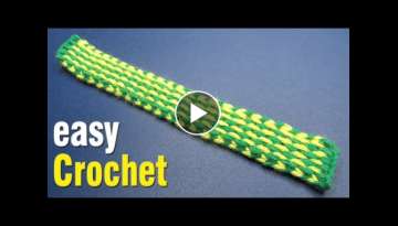 Easy Crochet: How to Crochet Tunisian Stitch Bookmark.