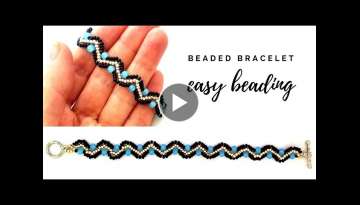 Easy beading tutorial. How to make a bracelet. Beaded bracelet.