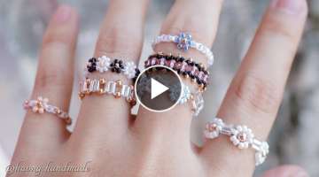 Dainty beaded ring. How to make rings. Jewelry making tutorial