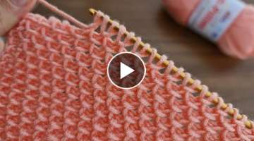 Easy Knitting Tunisian Baby Blanket - Tunus işi Çok Kolay Gösterişli Battaniye Yelek Örgü M...