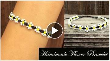 Handmade Flower Beaded Bracelet Ideas 