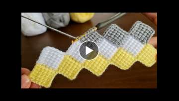 Super Easy Tunisian Knitting Pattern Baby Blanket - Tunus İşi Çok Kolay Gösterişli Örgü Mo...