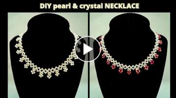 Beaded necklace tutorial. beading for beginners-easy beading patterns.