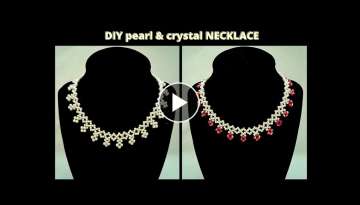 Beaded necklace tutorial. beading for beginners-easy beading patterns.