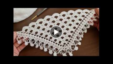 Easy Great Shawl Vest Knitting Pattern - Çok Kolay Tığ işi Gelin Şalı, Üçgen Şal Örgü ...