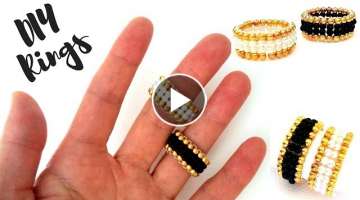 10 minutes DIY ring. Beaded rings for beginners. ring making tutorial