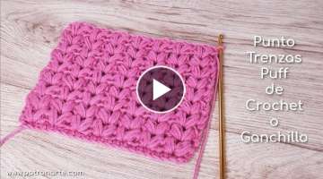 Punto Trenzas Puff de Crochet - Ganchillo Paso a Paso | Aumentos y Disminuciones Incluidos
