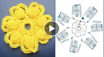 How to Crochet a Puff Stitch Flower.