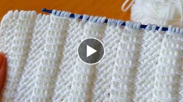 Very Easy Super Tunisian Knitting Crochet beybi blanket çok kolay Tunus işi örgü modeli