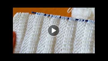 Very Easy Super Tunisian Knitting Crochet beybi blanket çok kolay Tunus işi örgü modeli