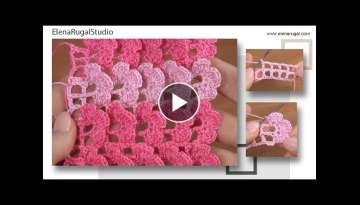 Crochet 3D Flower BORDER EDGING Pattern
