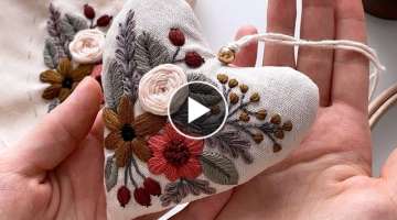 Heart sachet pattern/ Embroidery for beginners