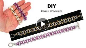 How to make bracelets with beads// Beaded bracelet tutorial. Beginner beading tutorial//