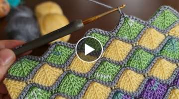 Super Easy Tunisian Knitting Crochet Pattern - Çok Kolay Gösterişli Tunus İşi Örgü Modeli ...