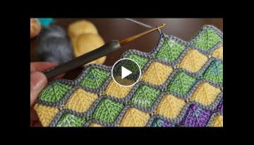 Super Easy Tunisian Knitting Crochet Pattern - Çok Kolay Gösterişli Tunus İşi Örgü Modeli ...