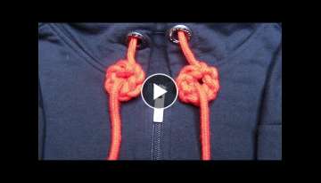 Easy crochet: How to tie Hoodie Strings for beginners. Instructions for tying chain ring knot.