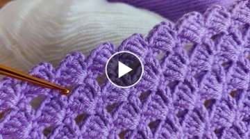 Easy Crochet Baby Blanket Pattern for Beginners Knitting - Kolay tığ işi şal battaniye örgü...