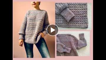 Suéter, jersey a crochet para mujer ¡Fácil y paso a paso!