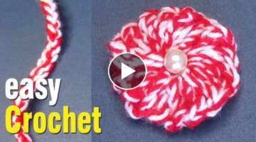 Easy Crochet: a Simple Flower craft idea using a foundation chain and pencil