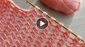 Super Very Easy Tunisian Crochet Knitting Model Çok Kolay Tunus İşi Örgü