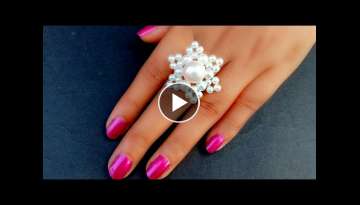 How To Make / Finger Ring / Pearl Ring Making