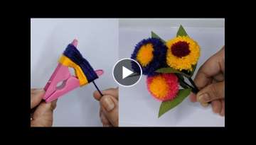 Super Easy Woolen flower design idea