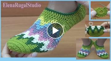 How to Crochet Colorful Slipper Socks