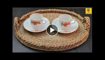 Best Out of Waste Ideas: How to Make Serving Tray with Jute Rope & Cardboard