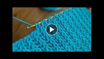 Super Easy Tunisian Knitting Model Çok Kolay Çok Gösterişli Tunus İşi Örgü Modeli Yapım�...
