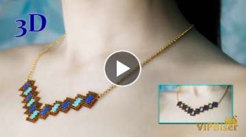 Easy Beaded Necklace. 3D Peyote Stitch Beading Tutorial